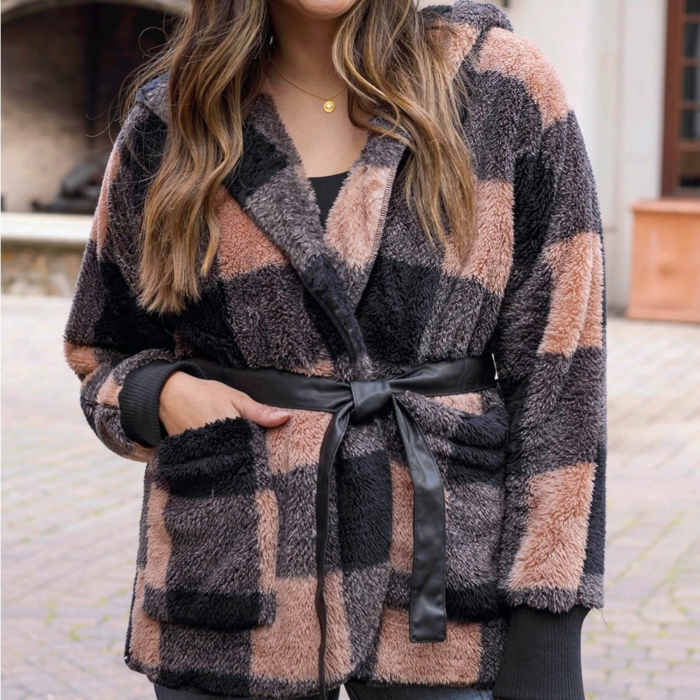Grace & Lace Black and Tan Teddy Jacket